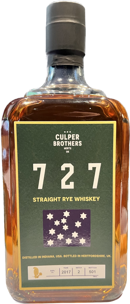 Culper Brothers 727 Rye Whiskey British Bourbon Society Barrel Pick